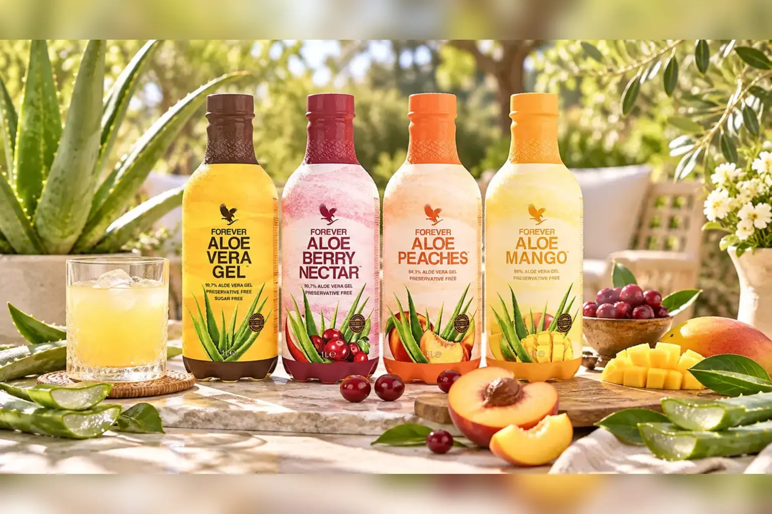 Vorteilhafter Mix aus vier Aloe-vera-Getränken von Forever Living