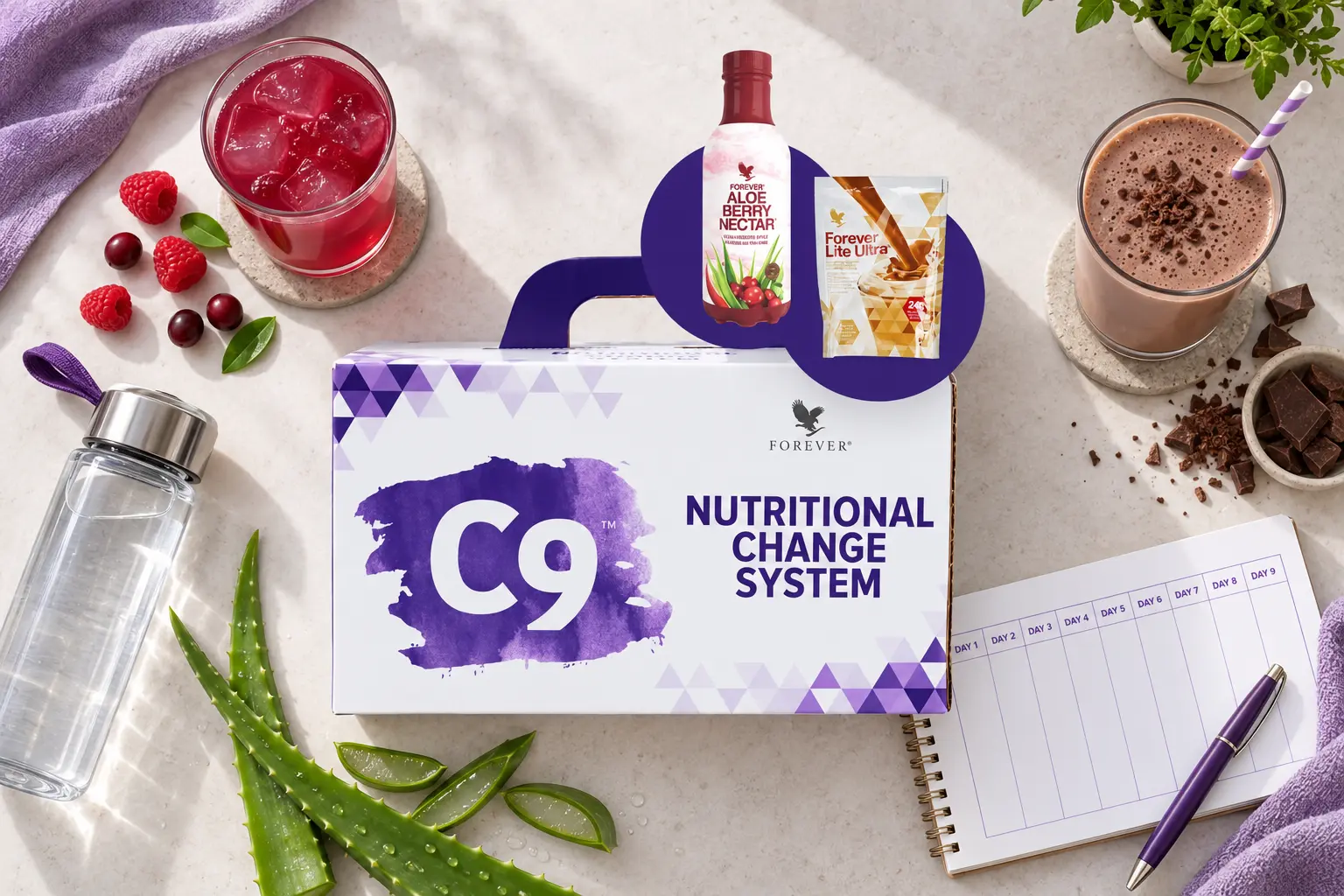 Clean 9 Berry Chocolate in einer Produkt- und Alltagsszene