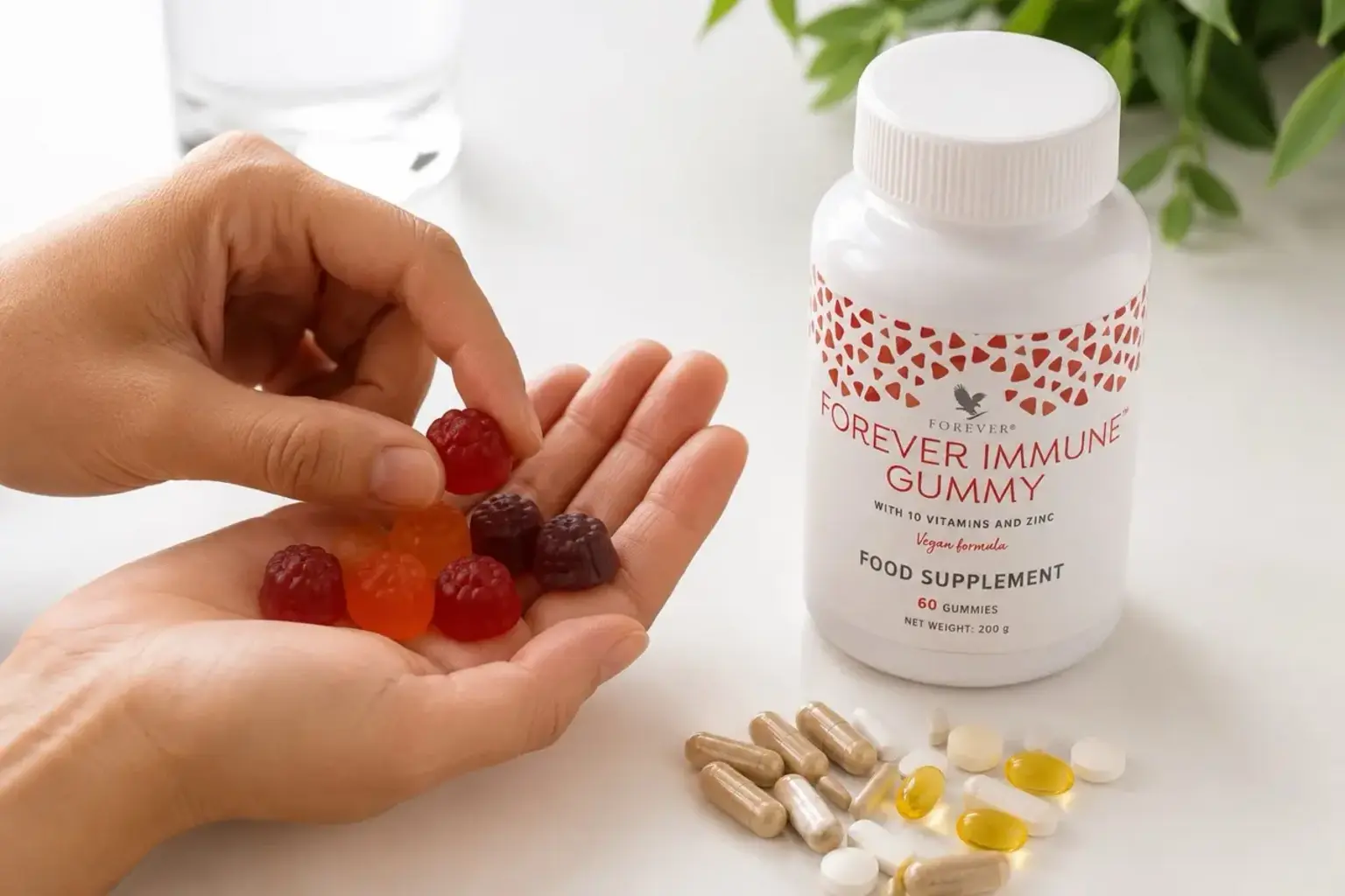 Forever Immune Gummy und einzelne Fruchtgummis