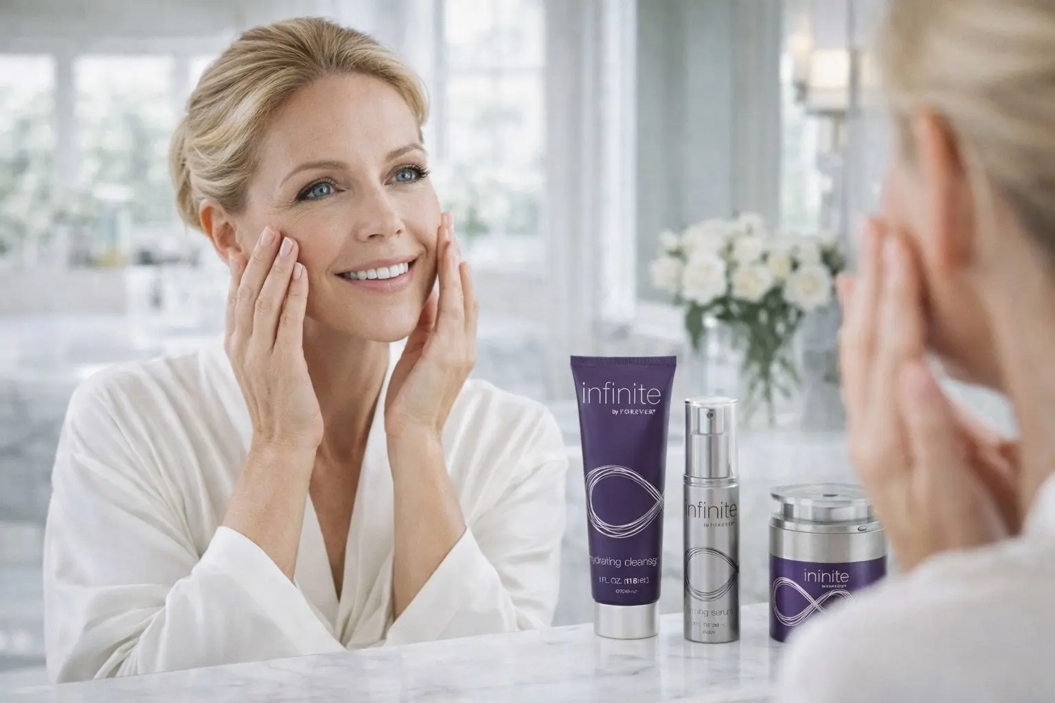 Infinite Firming Serum in einer Produkt- und Alltagsszene